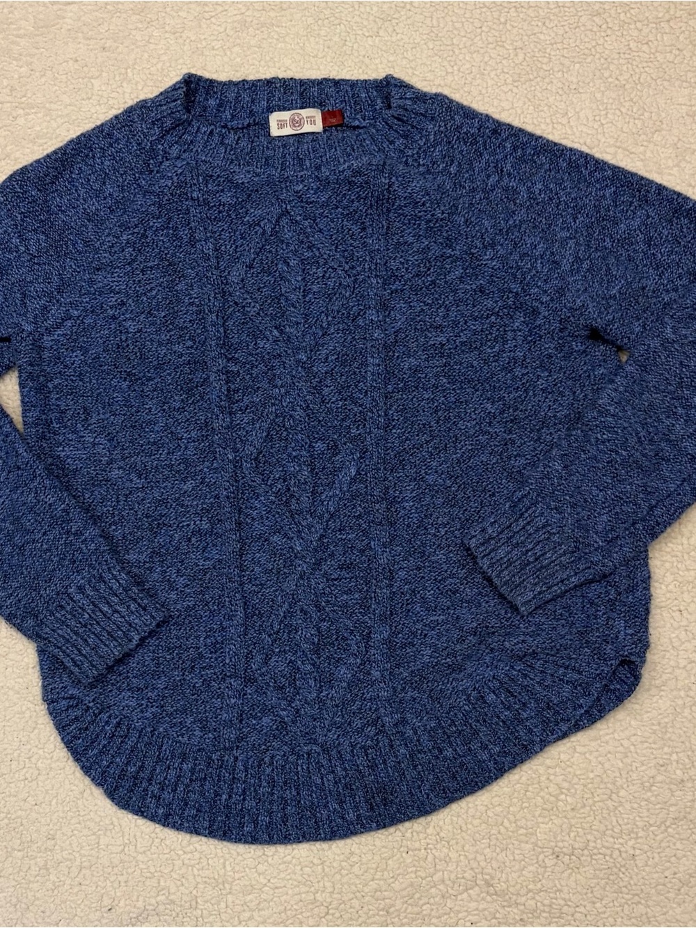 SO "Perfectly Soft You" Blue Cable Knit Sweater